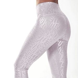 Fabletics 7/8th length Silver Leggings